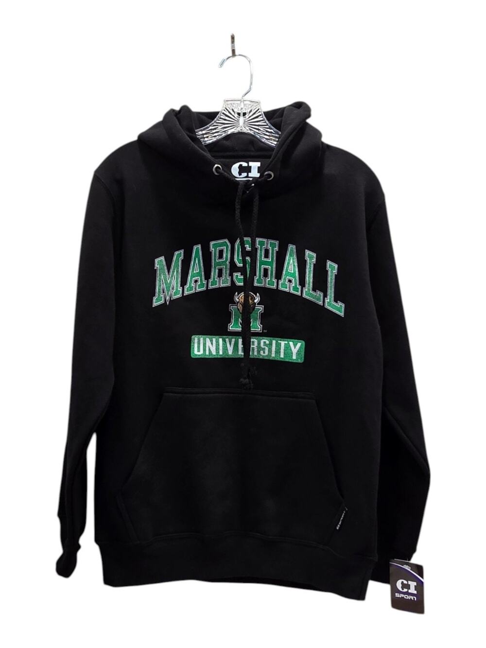 Marshall University Thundering Herd Hoodie Black Sweatshirt Pullover Men's Small